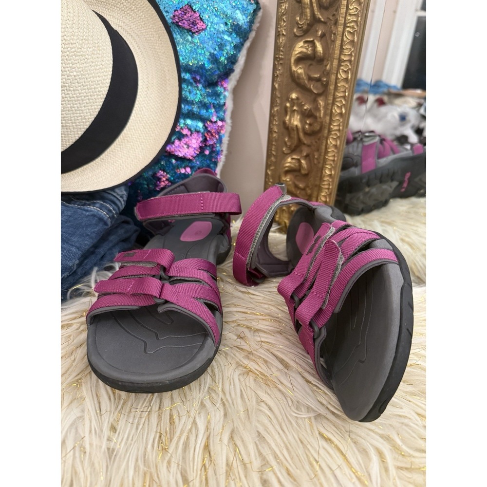 Teva Women's Tirra Sport Sandals Gray Pink Water Ready Hook Loop 8 outdoor - Picture 3 of 7